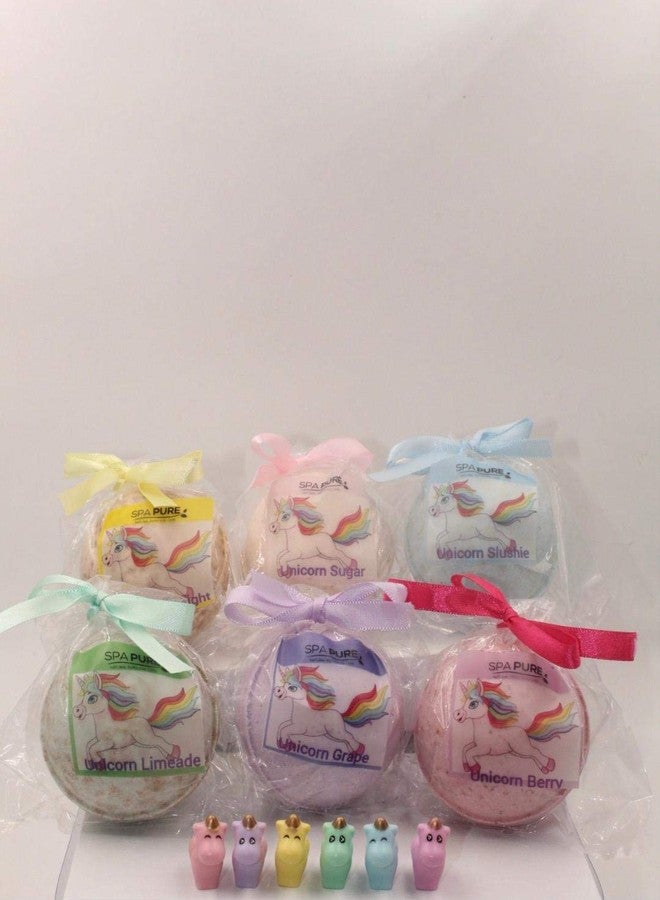 Spa Pure SPAPURE Unicorns and Rainbows - Bath Bomb Gift Set with 6 XL Unicorn bath bombs with surprise unicorns inside, USA Made, Handmade, Natural Bath Bombs, Birthday Gift idea for Kids (6 Count) Pack of 1 - Image 4